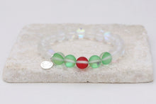 Load image into Gallery viewer, Christmas holly moonstone bracelet on elastic