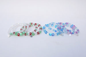 Christmas and winter moonstone bracelets on elastic